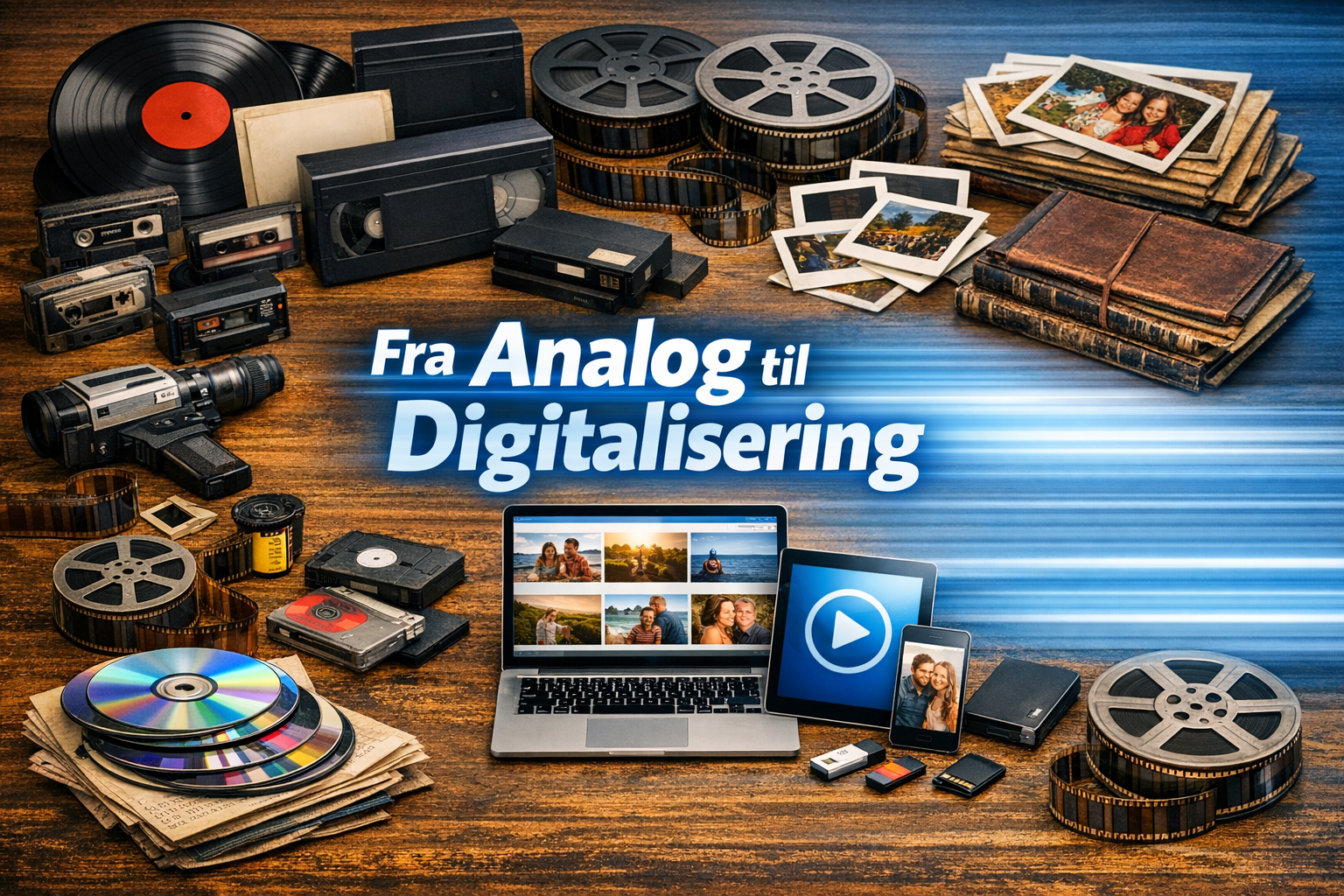 VHS, HI8, MiniDV,  Beta, 8mm, Super8, Kassetter, Minidisk, DAT